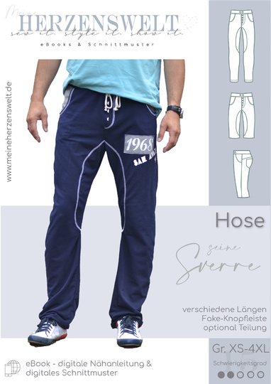 Hose Herren – Schnittmuster Gr. XS-4XL – Sverre