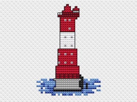Kreuzstichvorlage Leuchtturm Arngast, mini und einfach, als PDF Download
