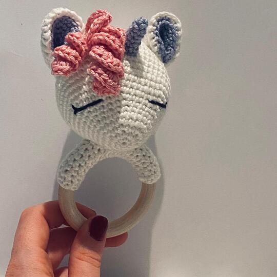 Baby Grabring Lilly the Unicorn, Babyrattle Crochet Turorial