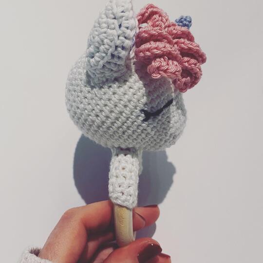 Baby Grabring Lilly the Unicorn, Babyrattle Crochet Turorial