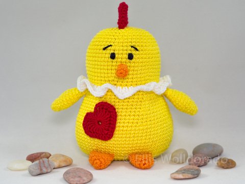 Küken mit Herz, Häkelanleitung, Amigurumi