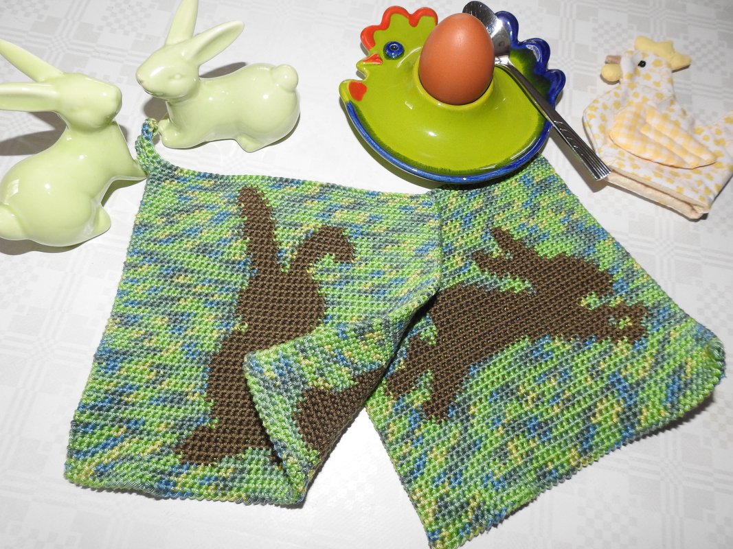 Tutorial doubleface potholders „Rabbit“ for easter - Image 4