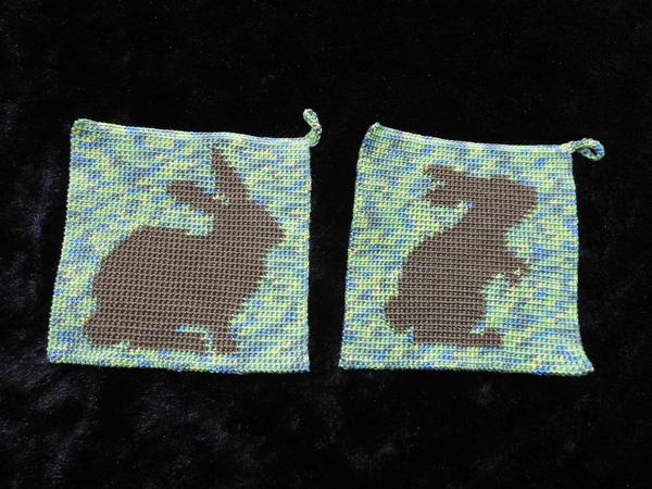 Häkelanleitung Doubleface-Topflappen Hasen für Ostern