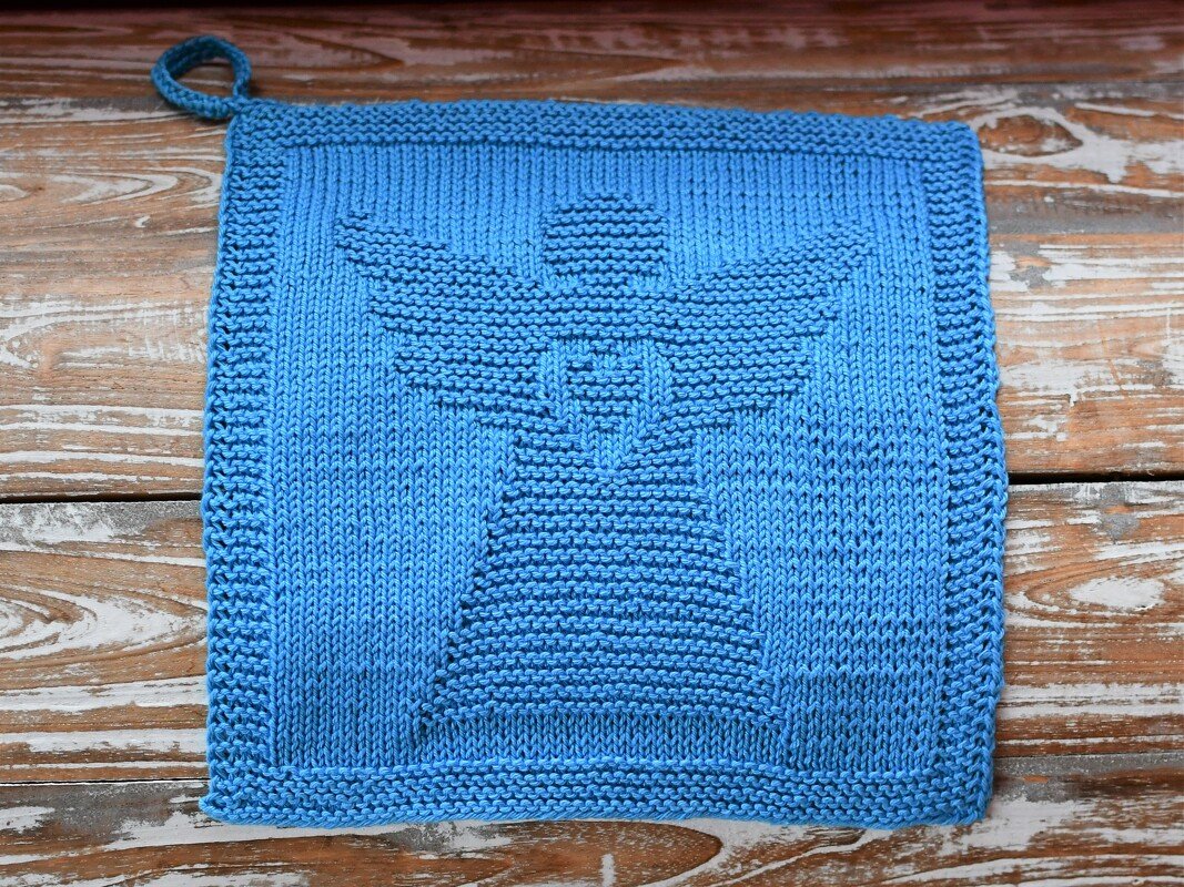 Knitting Pattern Dishcloth-Washcloth "Guardian Angel" - easy - Image 2
