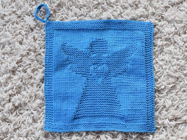 Knitting Pattern Dishcloth-Washcloth "Guardian Angel" - easy
