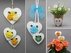 Heart hanging decor & flower pot stake 4-in-1 - simply from scraps of yarn