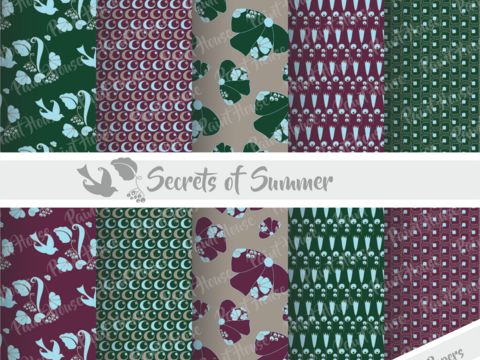 Digital Paper Scrapbooking Vintage "Secret of Summer"