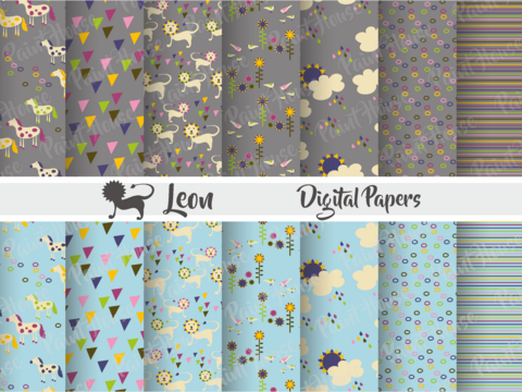 Digital Paper Scrapbooking "Leon"