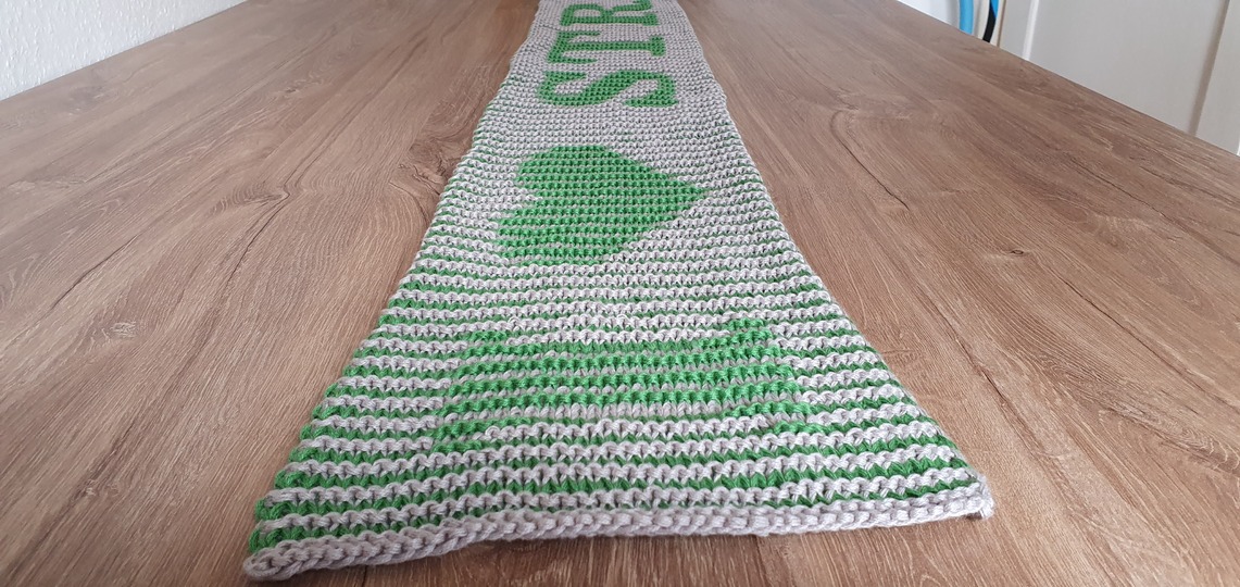"I <3 Stricken" Schal, Schattenstricken, Illusionsstricken, Motivschal