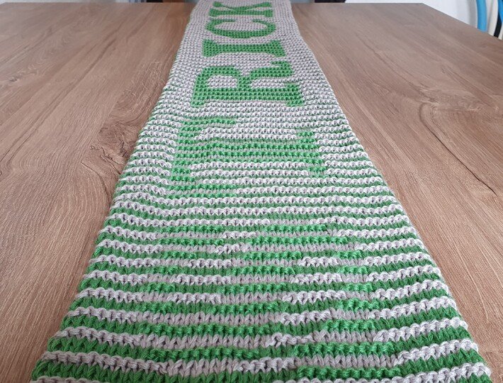 "I <3 Stricken" Schal, Schattenstricken, Illusionsstricken, Motivschal