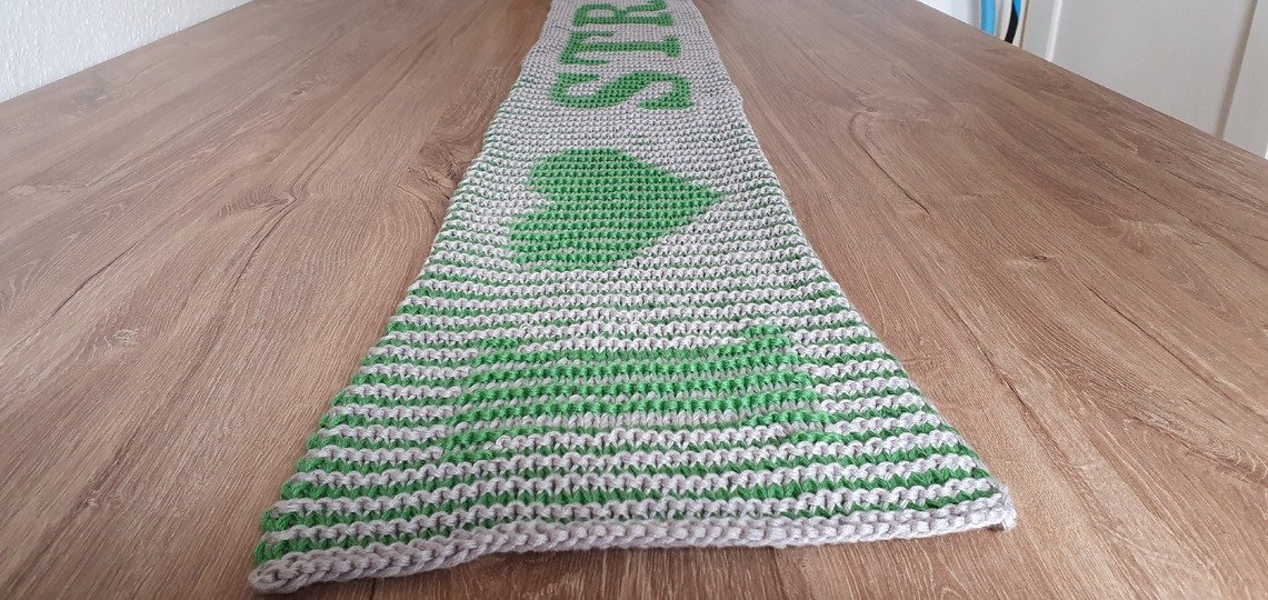 "I <3 Stricken" Schal, Schattenstricken, Illusionsstricken, Motivschal