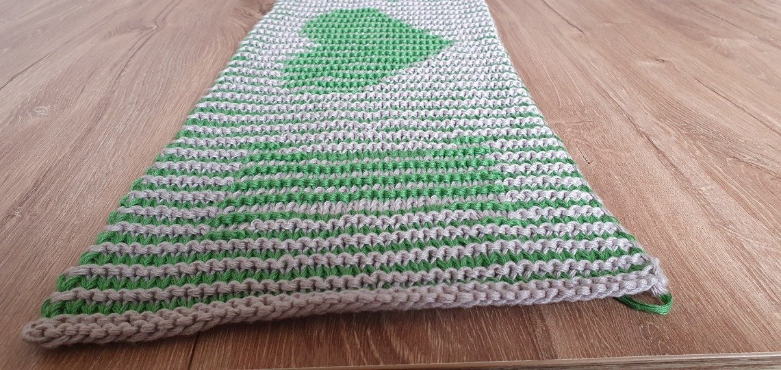 "I <3 Stricken" Schal, Schattenstricken, Illusionsstricken, Motivschal