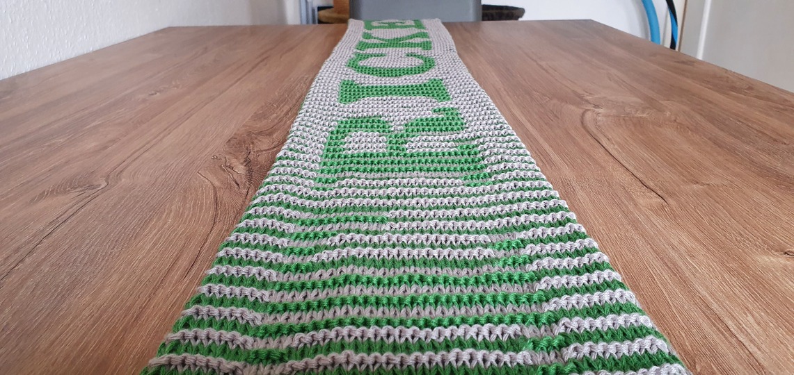 "I <3 Stricken" Schal, Schattenstricken, Illusionsstricken, Motivschal