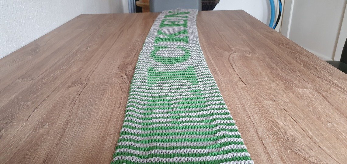 "I <3 Stricken" Schal, Schattenstricken, Illusionsstricken, Motivschal