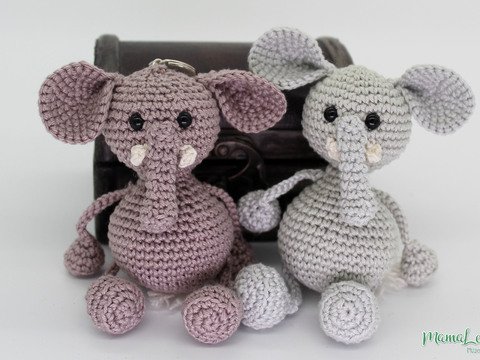 Elefant Schlenkertier, Taschenbaumler - Häkelanleitung