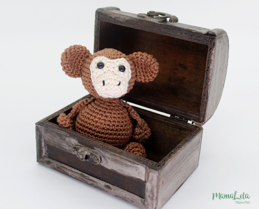 Affe Schlenkertier, Taschenbaumler - Häkelanleitung - Bild 2