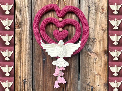 Türkranz mit Taube / Friedenstaube