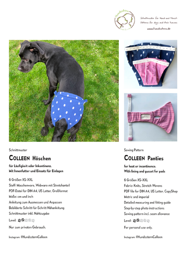 COLLEEN protective pants, XS-XXL, sewing pattern