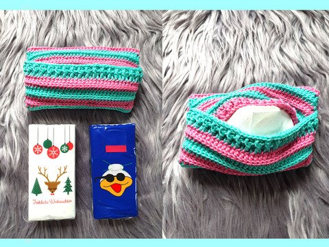 Taschentuchbehälter für Zellstoff -, Papier - Taschentücher Häkelanleitung