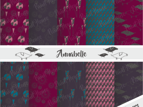 Digital Paper Dekore für Scrapbooking "Annabelle"