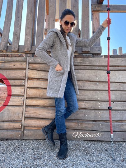 Schnittmuster lange Sweatjacke oder Cardigan mit Kapuze Damen Gr. 32 - 62