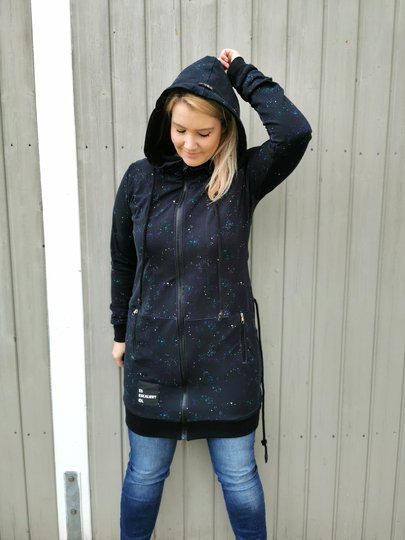 Schnittmuster lange Sweatjacke oder Cardigan mit Kapuze Damen Gr. 32 - 62