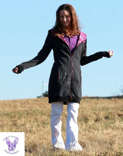 Schnittmuster lange Sweatjacke oder Cardigan mit Kapuze Damen Gr. 32 - 62