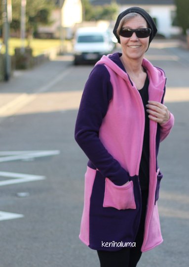 Schnittmuster lange Sweatjacke oder Cardigan mit Kapuze Damen Gr. 32 - 62