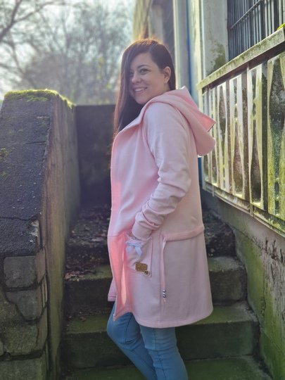 Schnittmuster lange Sweatjacke oder Cardigan mit Kapuze Damen Gr. 32 - 62