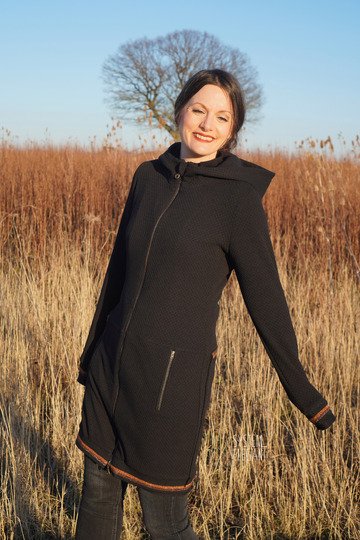 Schnittmuster lange Sweatjacke oder Cardigan mit Kapuze Damen Gr. 32 - 62