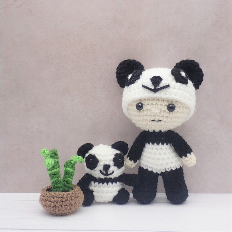 Felton in Panda Costume - Crochet Amigurumi Doll Pattern