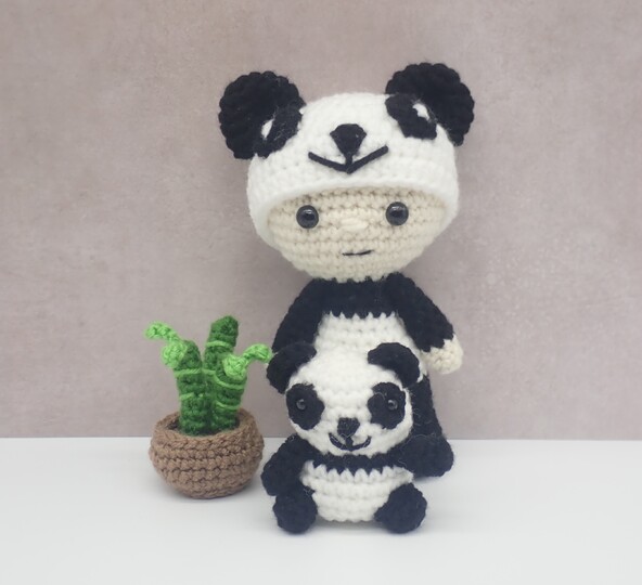 Felton in Panda Costume - Crochet Amigurumi Doll Pattern
