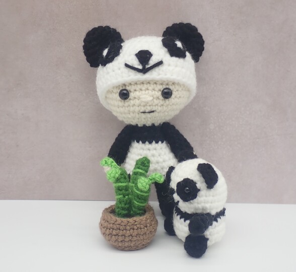 Felton in Panda Costume - Crochet Amigurumi Doll Pattern