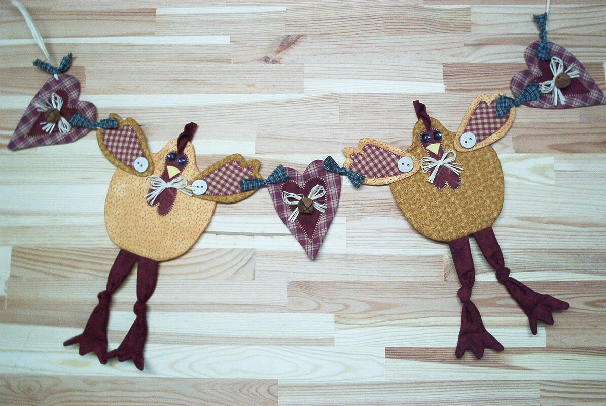 Anleitung zur Herstellung einer genähten Hühner Girlande