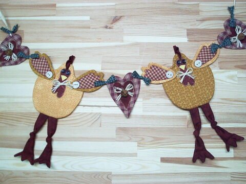 Anleitung zur Herstellung einer genähten Hühner Girlande