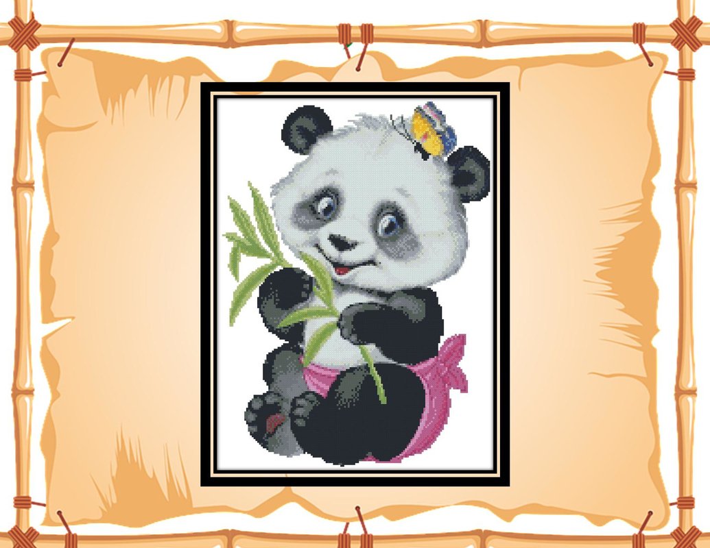 Panda cross stitch pattern