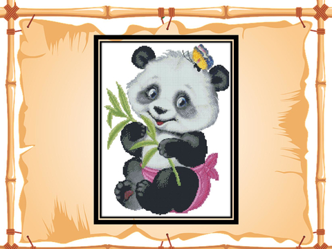 Panda cross stitch pattern