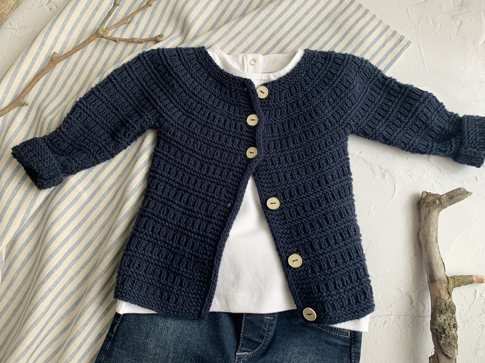 Strickanleitung Kinderjacke MARIE Größe 56 – 86 Rundpasse