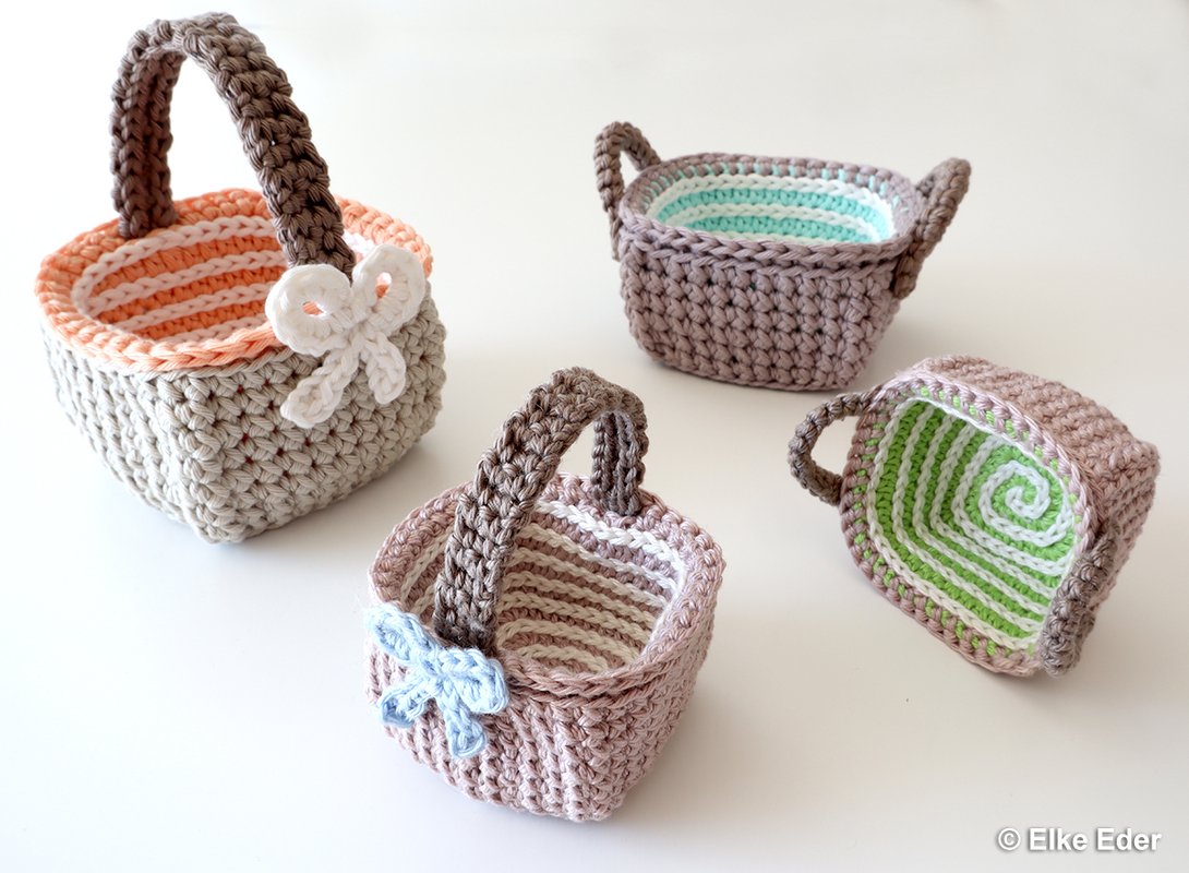 Basket, Utensilo "Spirelli" - Crochet Pattern
