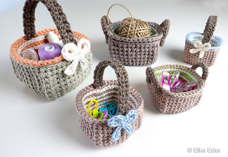 Basket, Utensilo "Spirelli" - Crochet Pattern