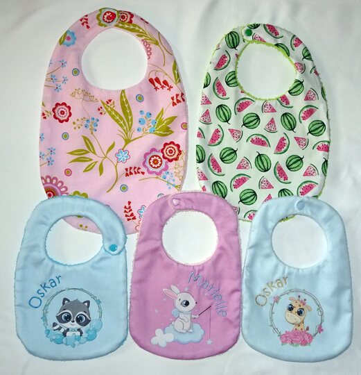 Lätzchen nähen in 3 Größen und 3 Varianten