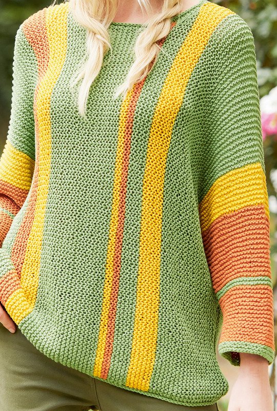 Strickanleitung: Hommage an die 70er: der Quergestrickte Pulli