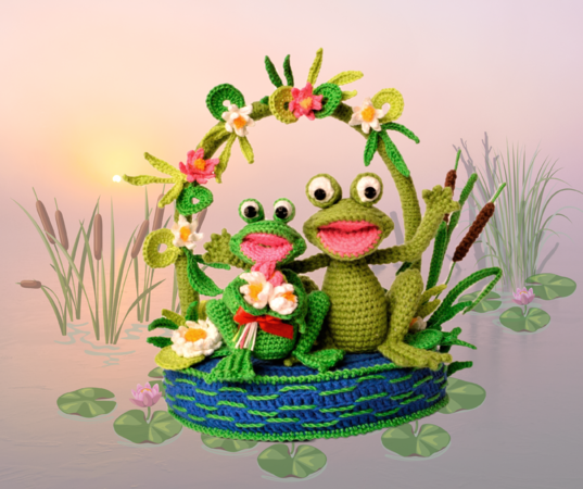 Crochet Pattern Bridal Arch Frog couple