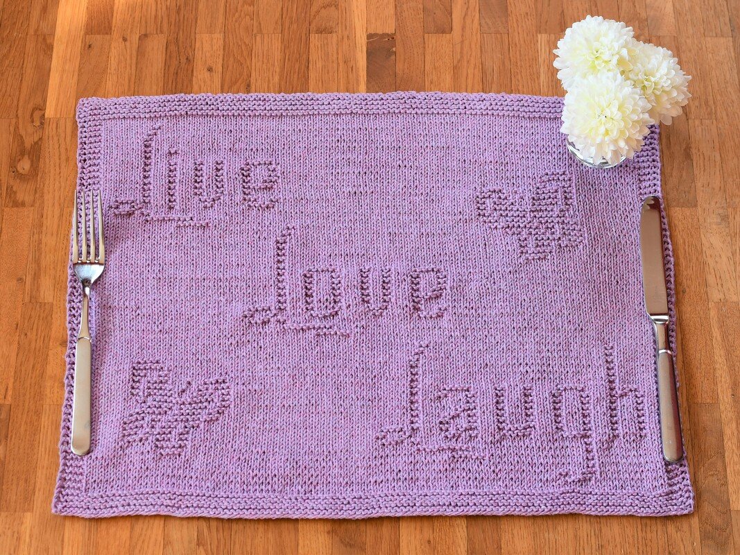 Knitting Pattern Placemat "Live Love Laugh" - easy - Image 2