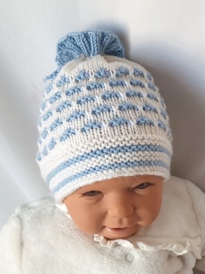 Strickanleitung Babymütze, Baby-Mütze ca. 0 - 6 Monate  #296