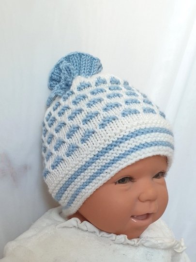 Strickanleitung Babymütze, Baby-Mütze ca. 0 - 6 Monate  #296