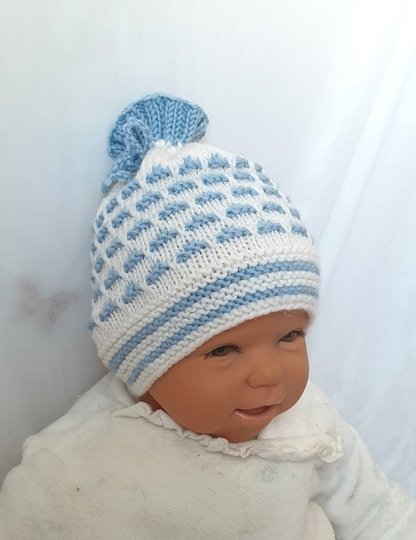 Strickanleitung Babymütze, Baby-Mütze ca. 0 - 6 Monate  #296