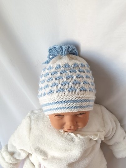 Strickanleitung Babymütze, Baby-Mütze ca. 0 - 6 Monate  #296