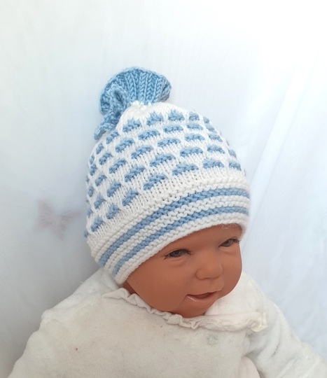 Strickanleitung Babymütze, Baby-Mütze ca. 0 - 6 Monate  #296