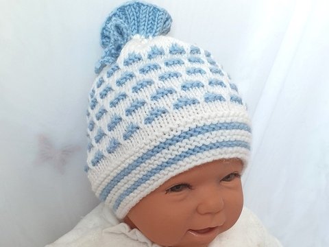 Strickanleitung Babymütze, Baby-Mütze ca. 0 - 6 Monate  #296